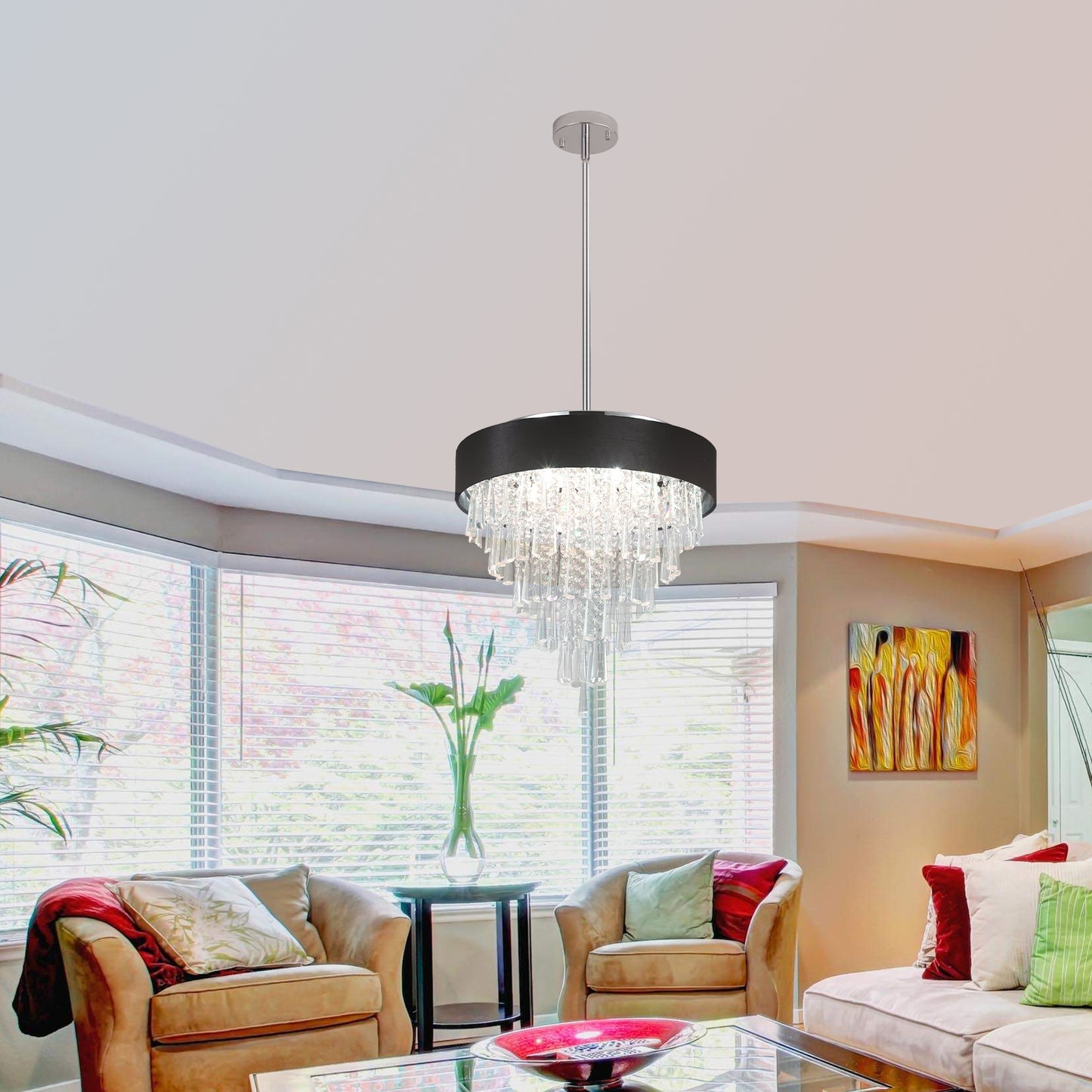 Modern Crystal Chandelier for  Living-Room Round Cristal Lamp Luxury Home Decor  Light Fixture