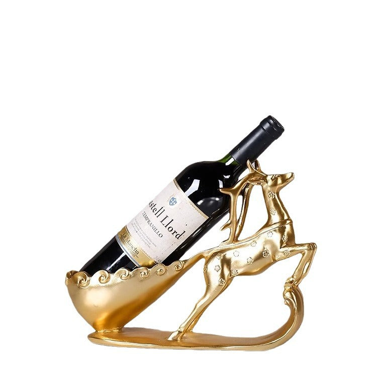 Creative Golden Deer Wine Rack Living Room Wine Cabinet Decoration Home TV Cabinet Decoration Red Wine Rack Decorative Crafts