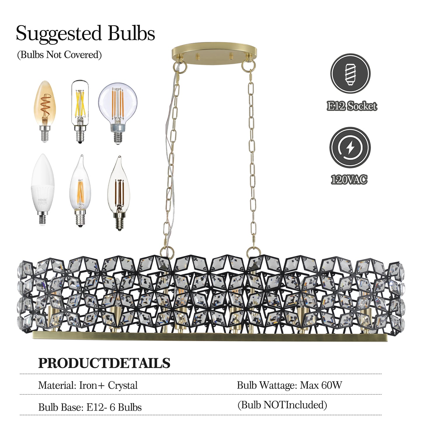 Modern Champagne Gold Oval Crystal ceiling chandelier Luxury Home Decor Light Fixture