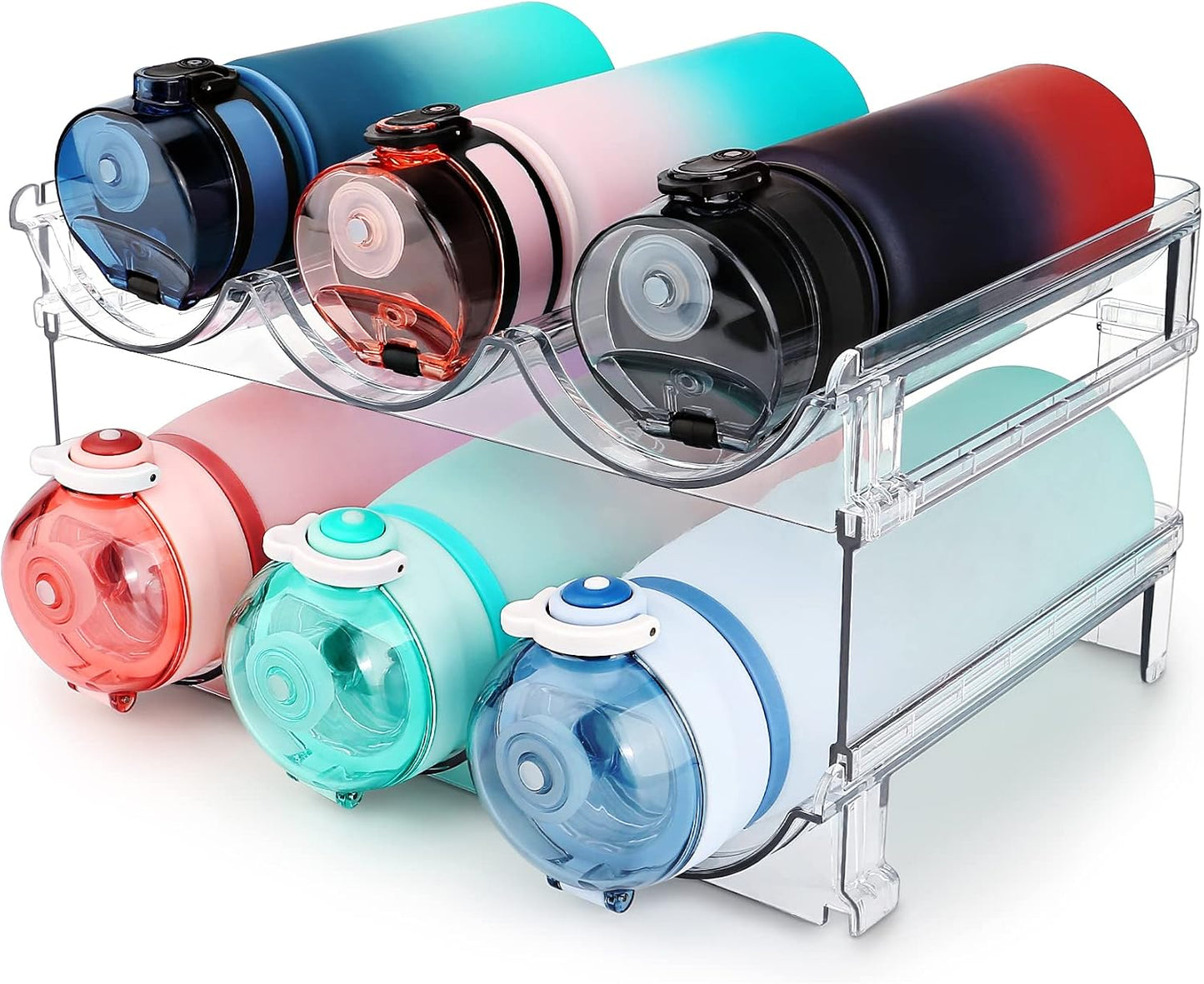 Water Bottle Organizer for Cabinet, 2 Pack