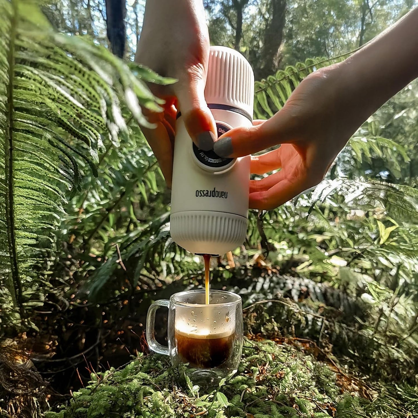 Nanopresso in use outdoors