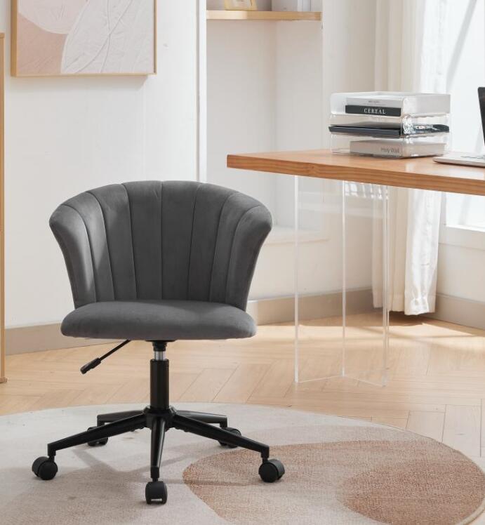 Home Office Chair, Velvet Fabric Swivel Flower Shape Computer Desk Chair for Home Office or Bedroom