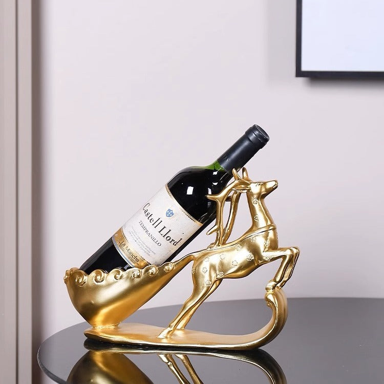 Creative Golden Deer Wine Rack Living Room Wine Cabinet Decoration Home TV Cabinet Decoration Red Wine Rack Decorative Crafts